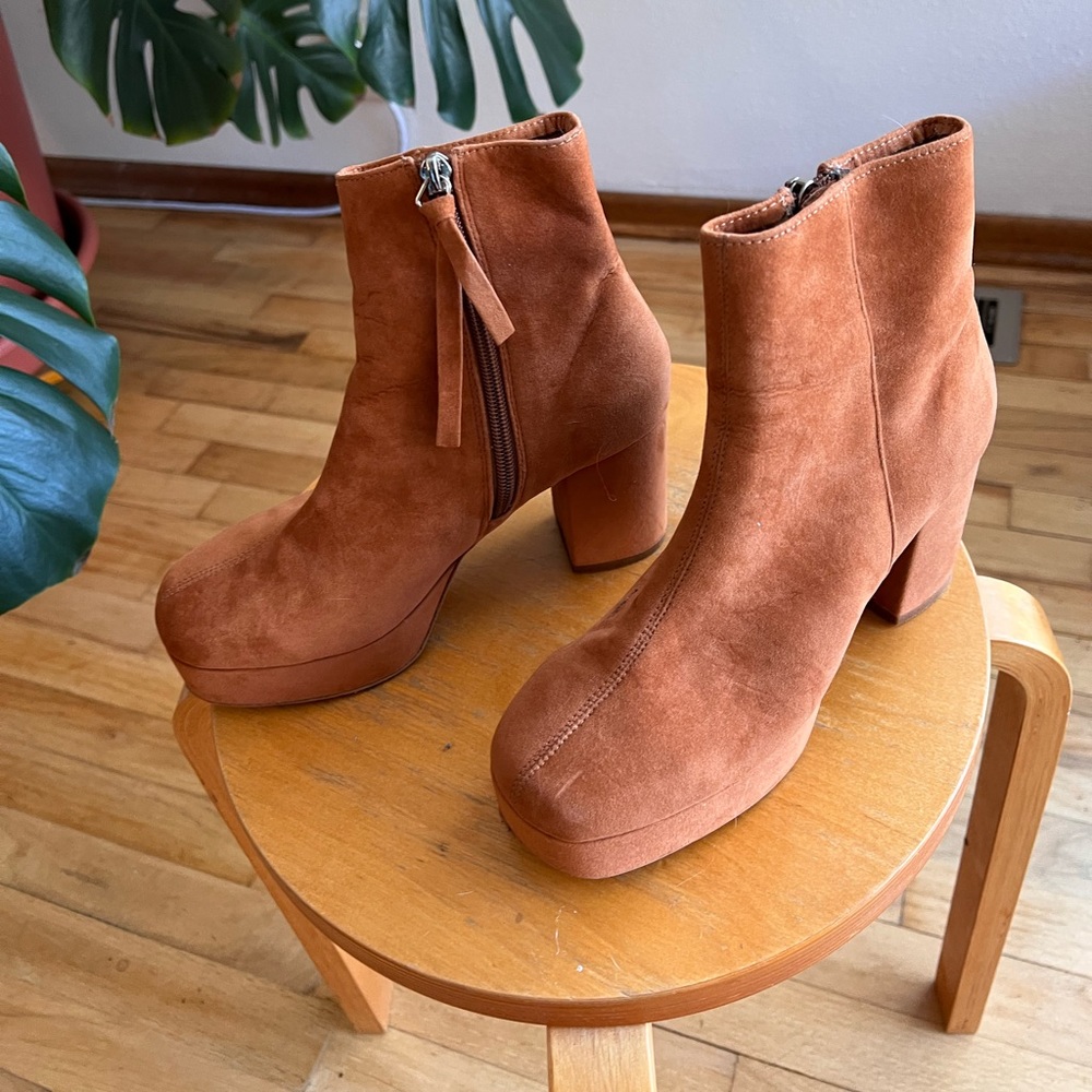 Jeffery Campbell faux suede platform ankle boot